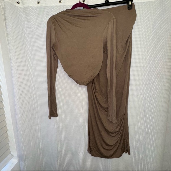Free People Cierra Fitted Long Sleeve Cropped Top & Maxi Skirt Set Taupe M - Picture 5 of 11